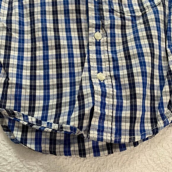 5/$25 babyGap blue black striped collared long sleeve button front shirt - Picture 2 of 7